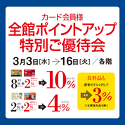 カード会員様 全館ポイントアップ特別ご優待会