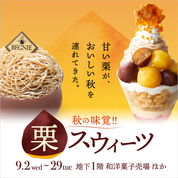 秋の味覚!!栗スウィーツ【ロゴ無し】【9/9(水)ロゴ入りに切り替え】(26/9/2→29)