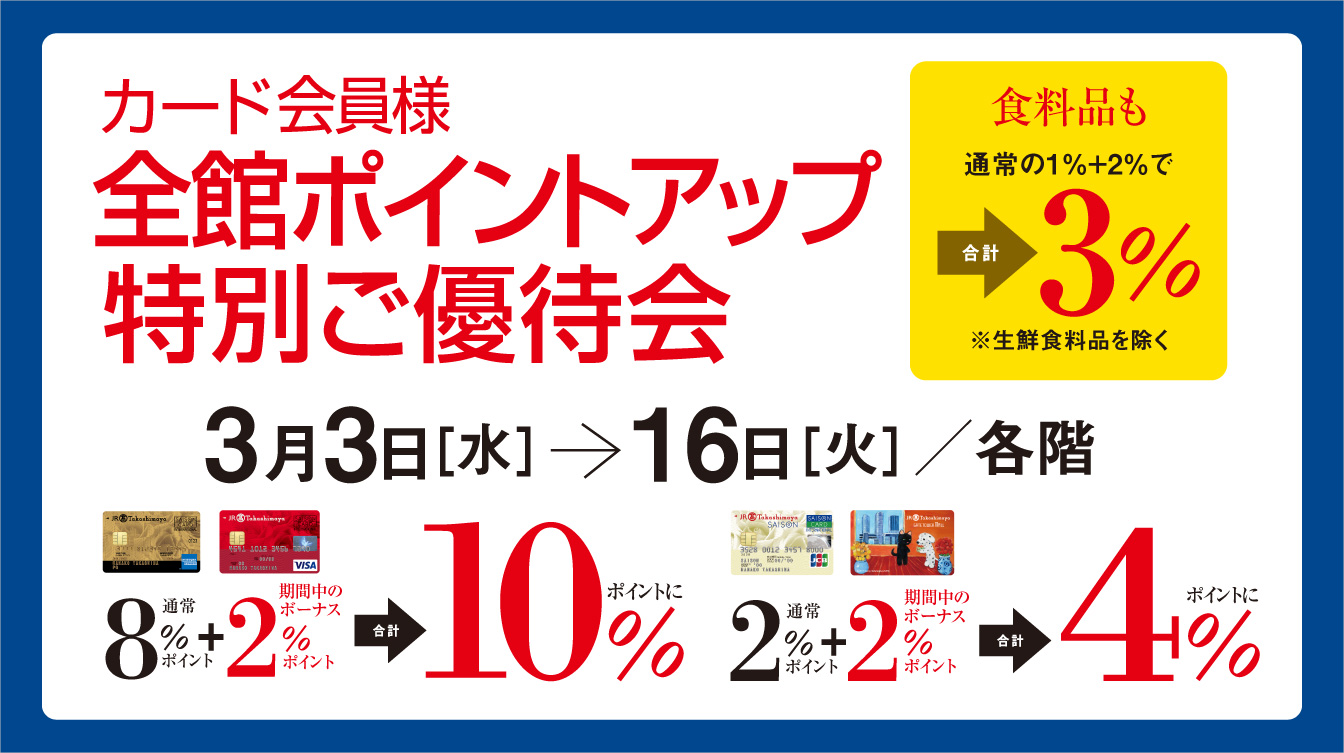 カード会員様 全館ポイントアップ特別ご優待会