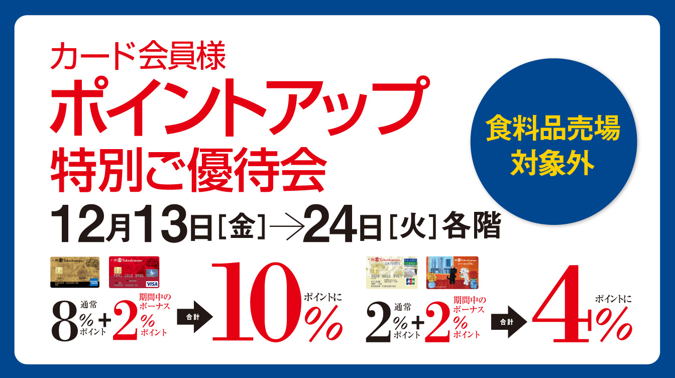 カード会員様 ポイントアップ特別ご優待会