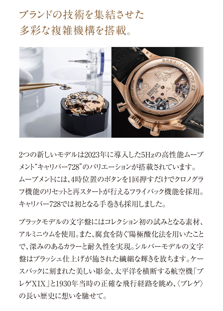 搭载汇集了品牌技术的丰富多彩的复杂机构。