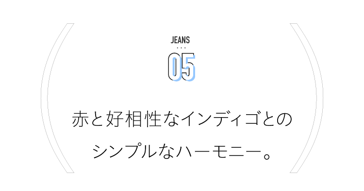 JEANS 05红色与好搭的印第安哥的简单和声。