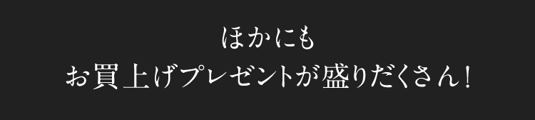 ほかにもお買上げプレゼントが盛りだくさん！
