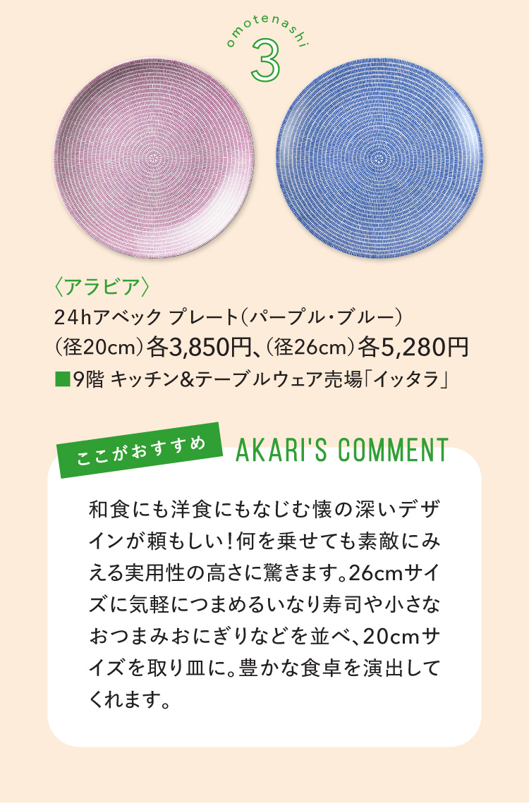 〈アラビア〉２４ｈアベック プレート