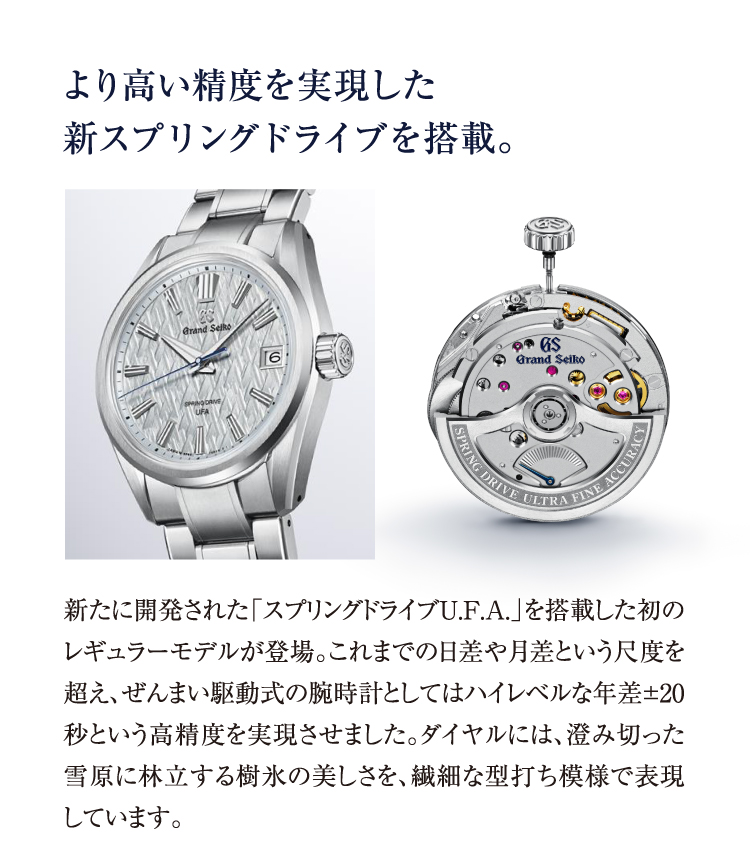 より高い精度を実現した新スプリングドライブを搭載。