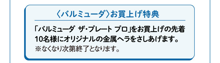 〈バルミューダ〉お買上げ特典