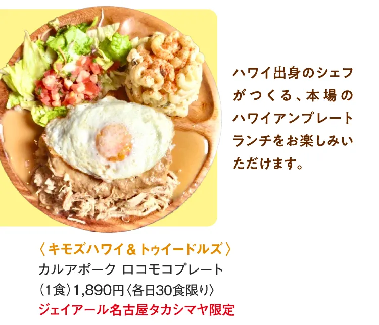 〈キモズハワイ＆トゥイードルズ〉カルアポーク ロコモコプレート